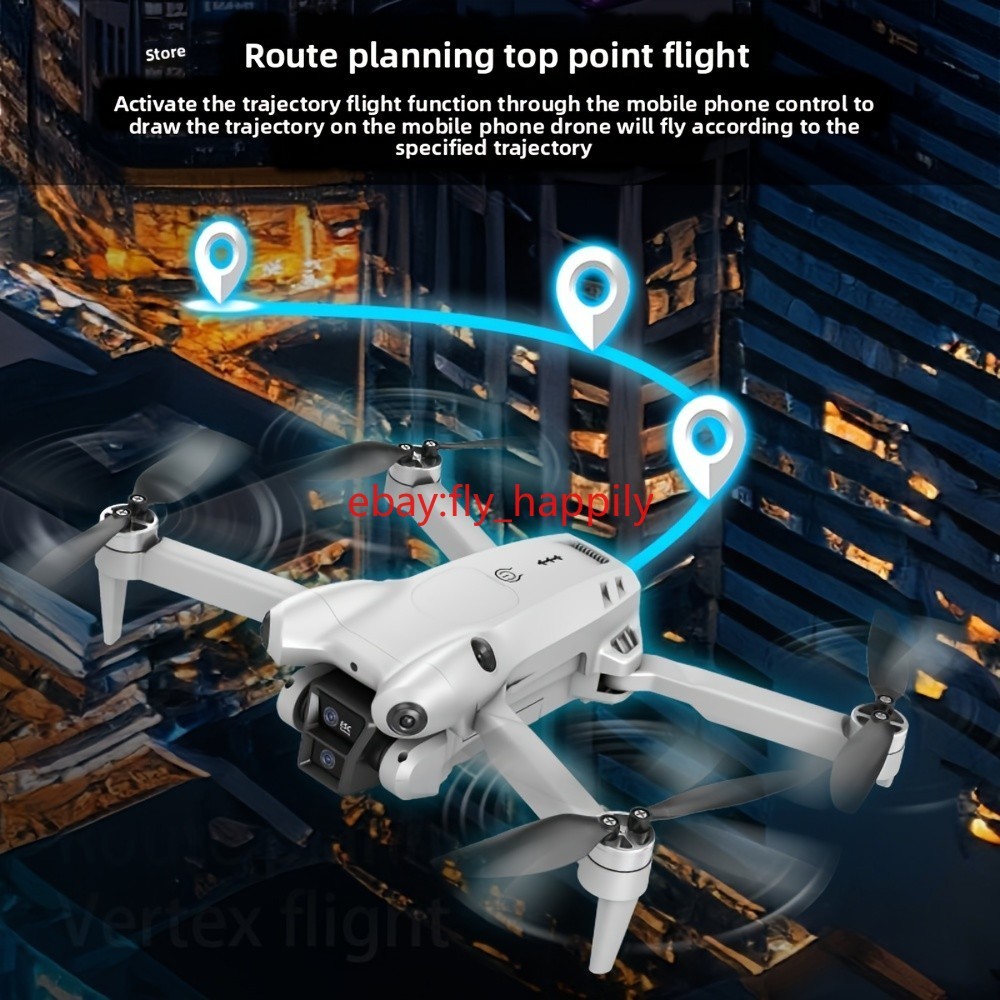 8K HD Drone Dual Camera Brushless Motor – 4.3″ Remote 2 Batteries Foldable Quadc
