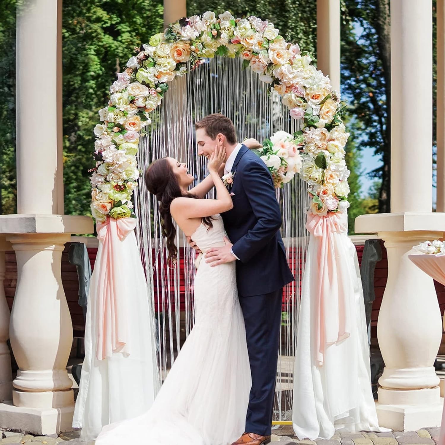 Arch Backdrop Stand, 7.2ft, Metal Wedding Arch Stand, Gold, Arched Background…