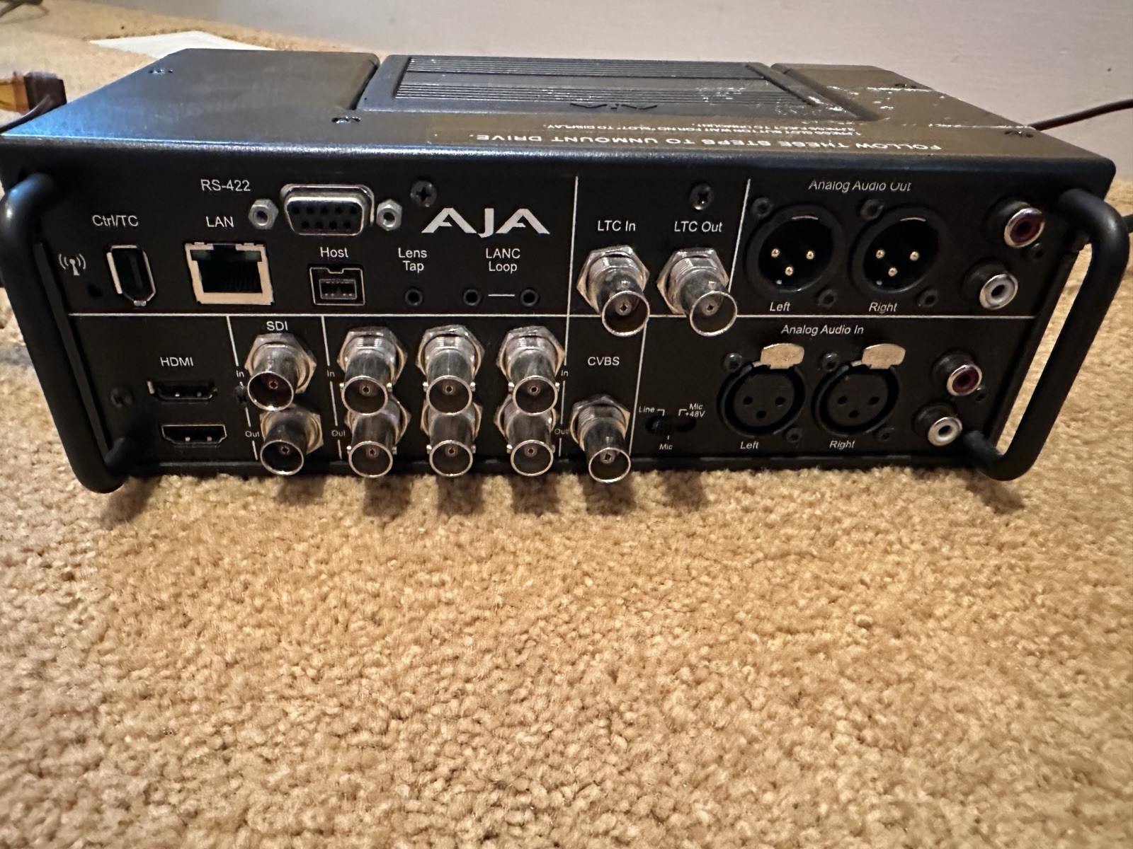 AJA Ki Pro Portable Recorder w/ KI-STOR250-RO 250GB Drive, Power Supply