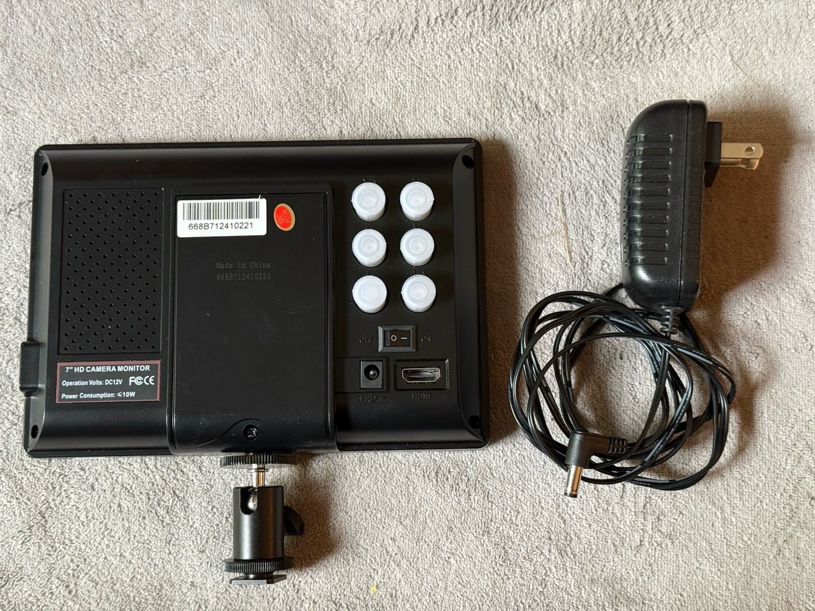 Lilliput 7in HD LCD Camera Monitor HDMI/BNC w/ Hot-Shoe Mount & Power Adapter