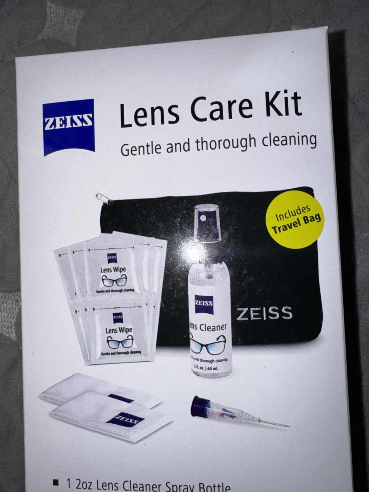 ZEISS Lens Care Kit: Cleaning Spray, Microfiber, Lens Wipes, Travel Bag