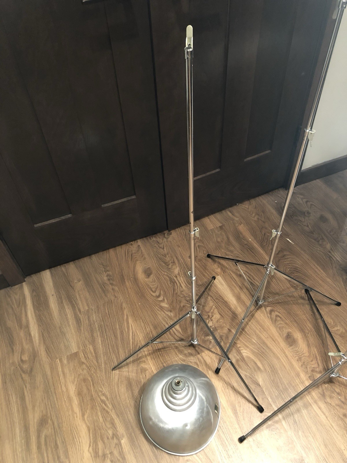 Acme-Lite 1960’s Working Photography lights. Orig bulbs and box, chrome stands