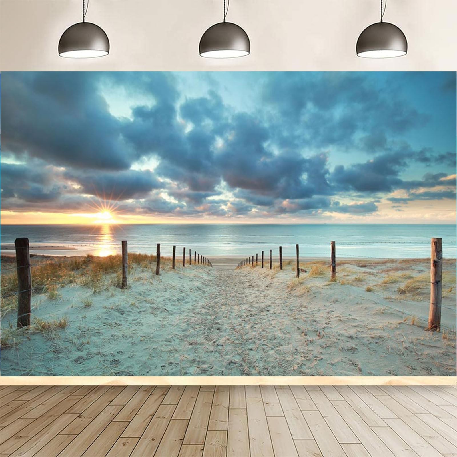 Summer Beach Backdrop, Hawaii Sun Blue Sky Ocean Photo Backdrop, Wedding Part…