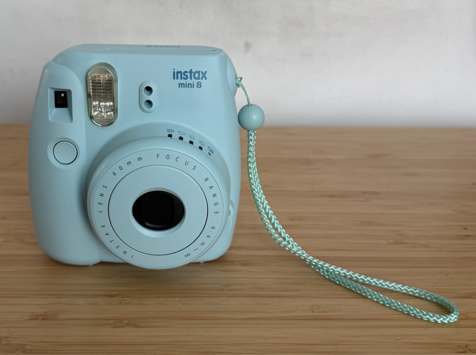 Fujifilm Instax Mini 8 Instant Camera w/ Wrist Strap Ice Blue *TESTED* + BONUS!