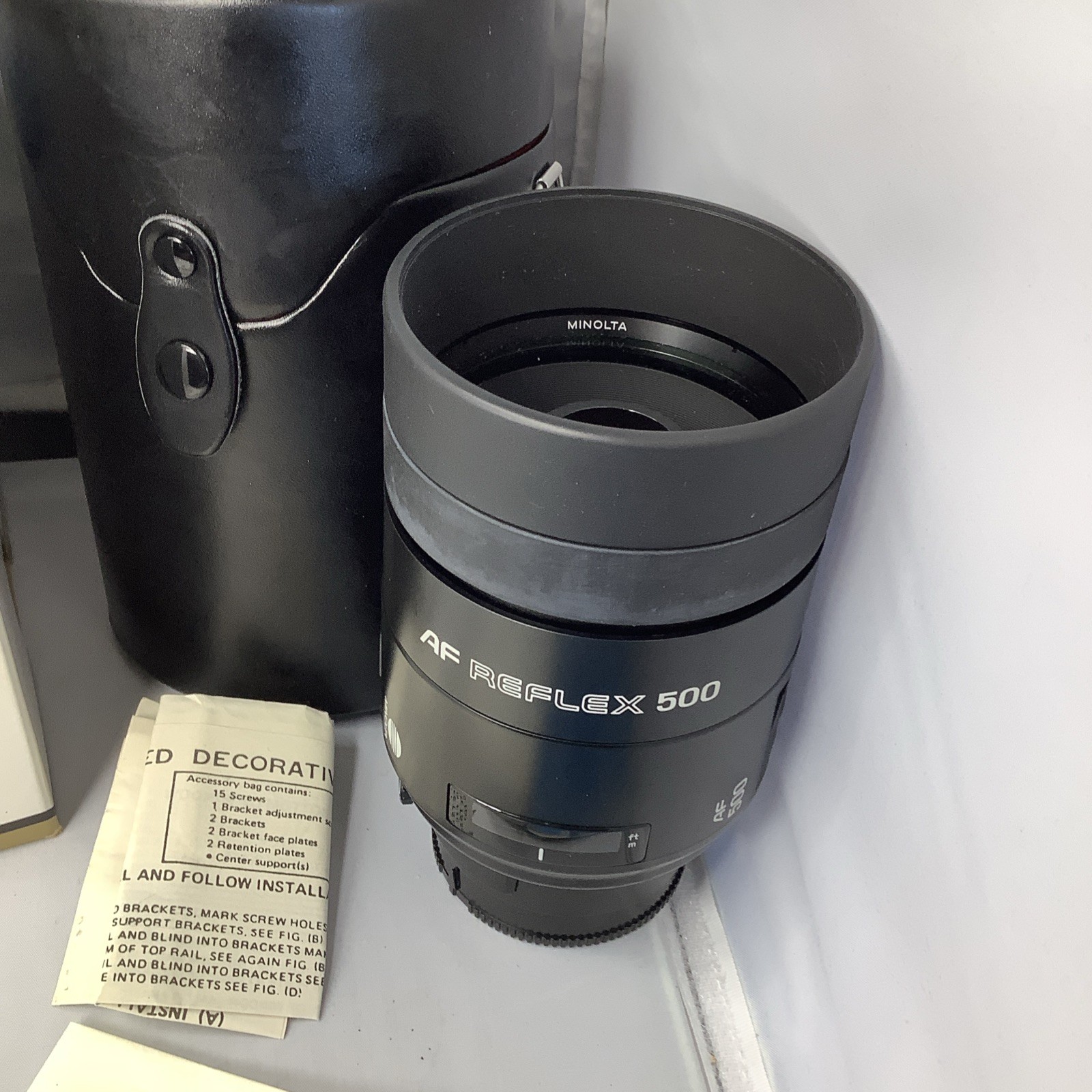 Minolta Maxxum AF Reflex 500mm f/8 Mirror w/ Case And Box And All Paperwork
