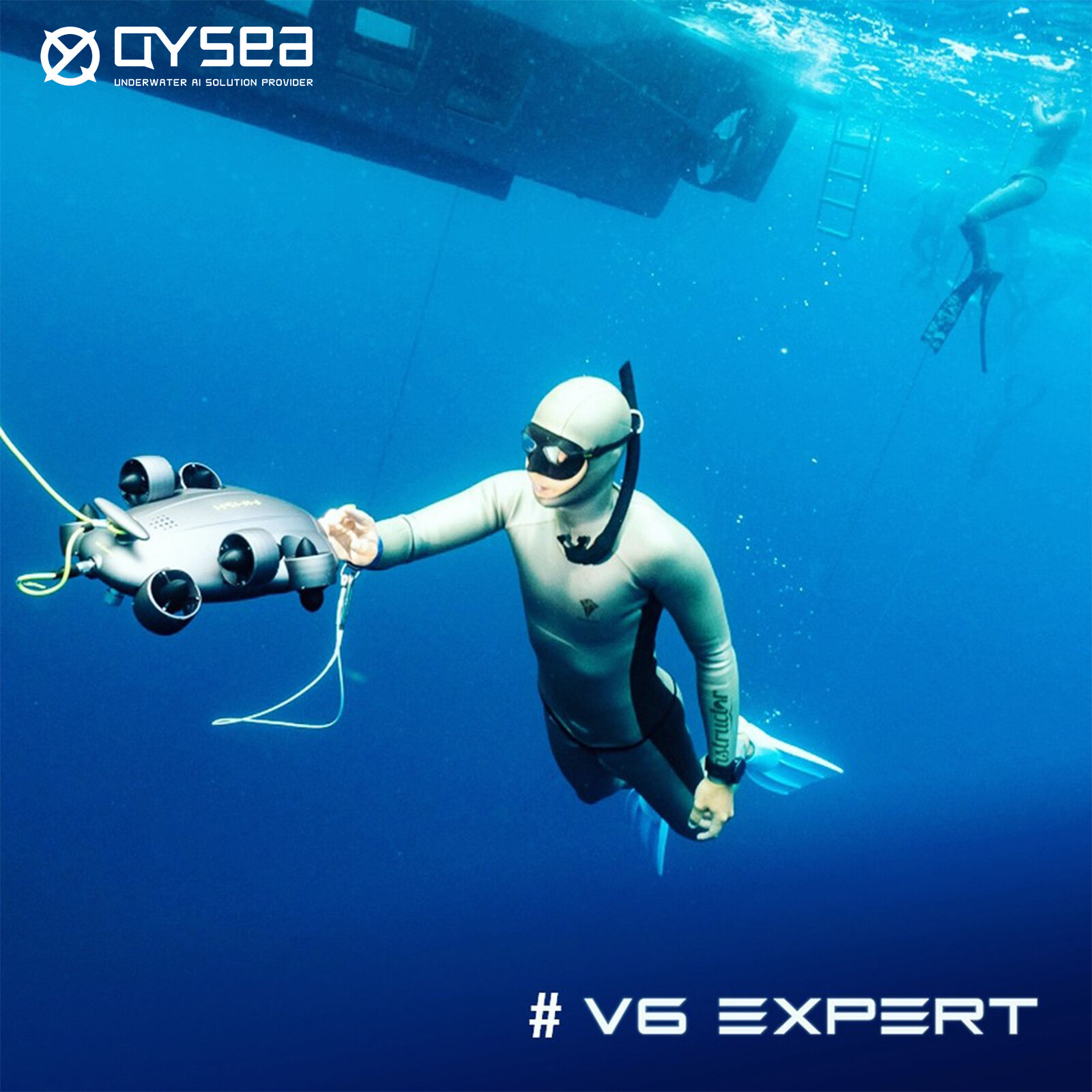 QYSEA FIFISH V6 Underwater Drone 4K Camera AI Vision Portable ROV Q-Interface