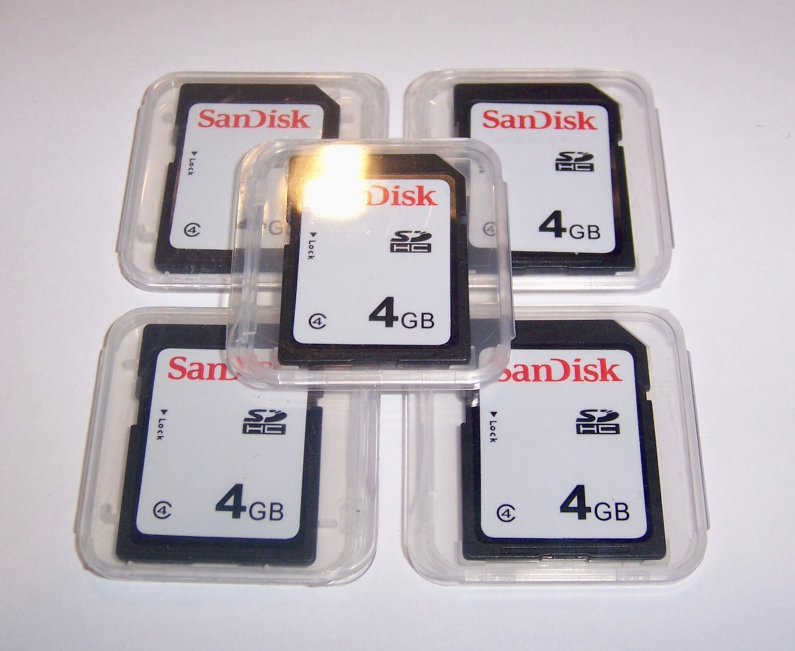 Lot of 5 New SanDisk 4gb SD Memory Cards – 4 gb SanDisk SD Memory Cards 5pcs