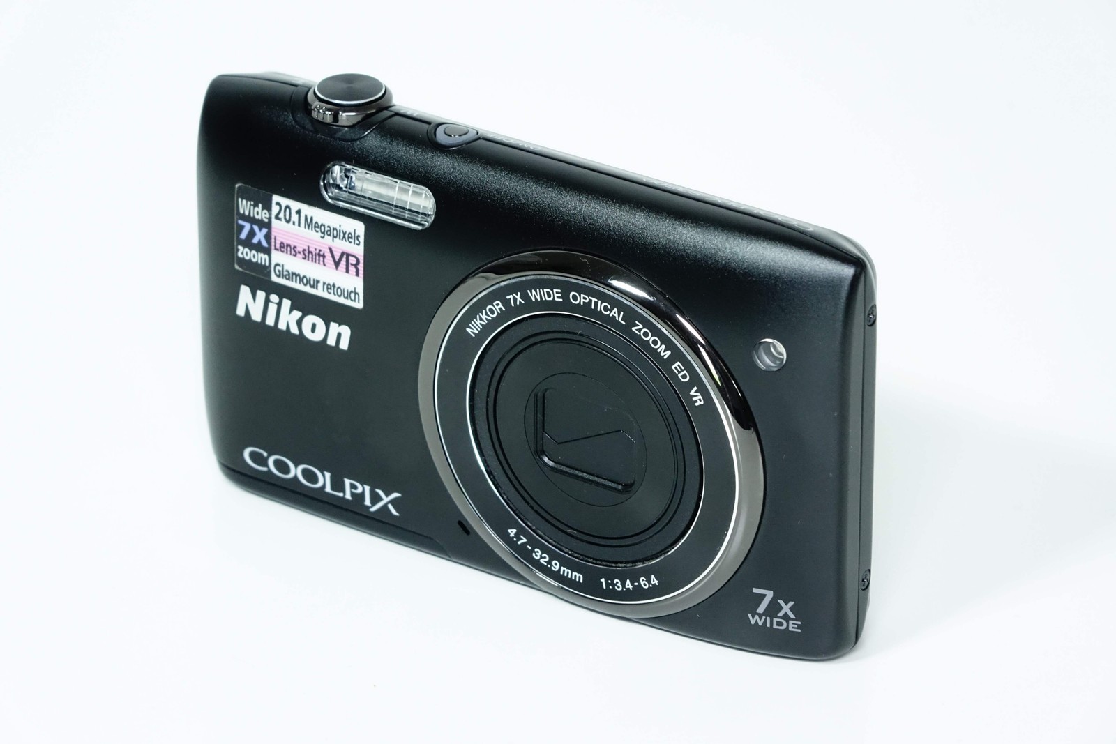 Nikon Coolpix S3500 Black Compact 20.1MP + Case, 1GB SD – 12 MONTH WARRANTY