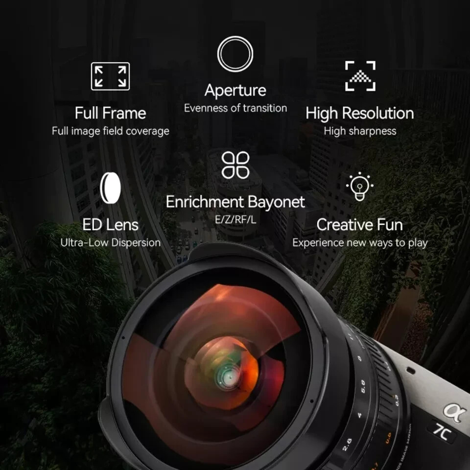 Brightin Star 11mm F2.8 Full Frame Wide Angle Fisheye Lens For E/Z/RF/L Mount