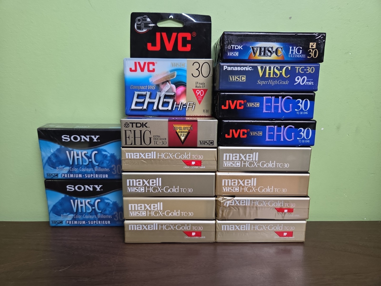 Lot of 16 VHS-C Camcorder Video Cassette Tapes NEW Sony Panasonic JVC MAXELL