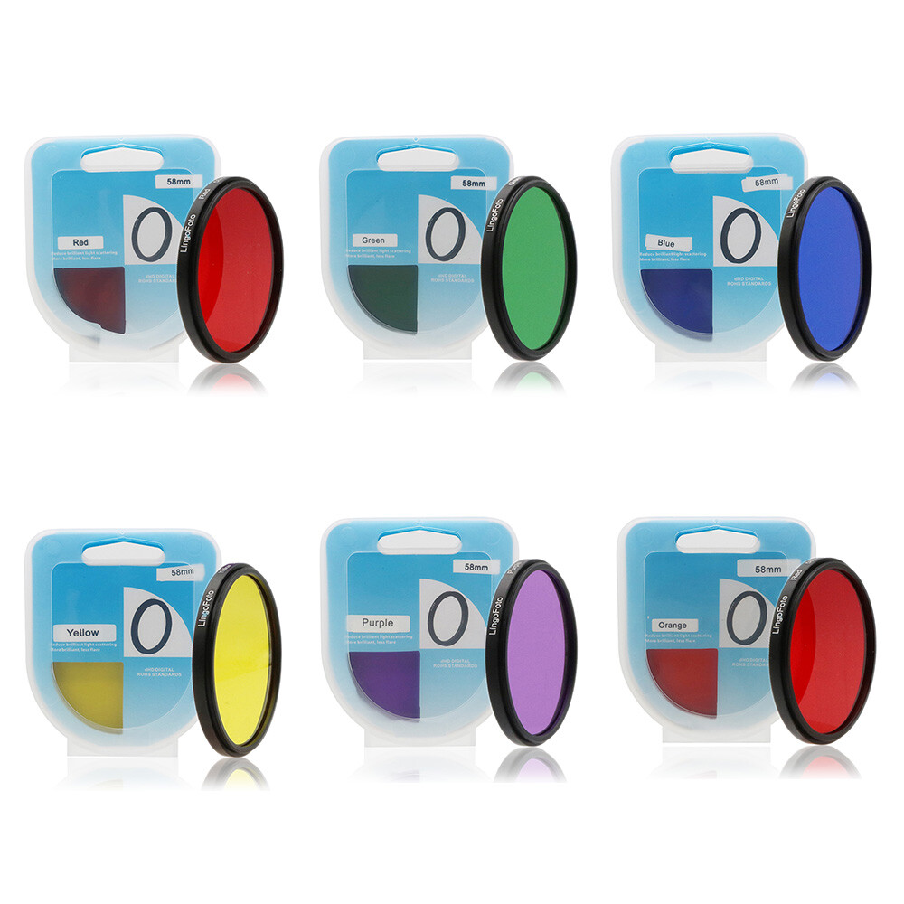 LingoFoto 37mm 6 IN 1 6pcs of Colors Round Full Color Filter Set