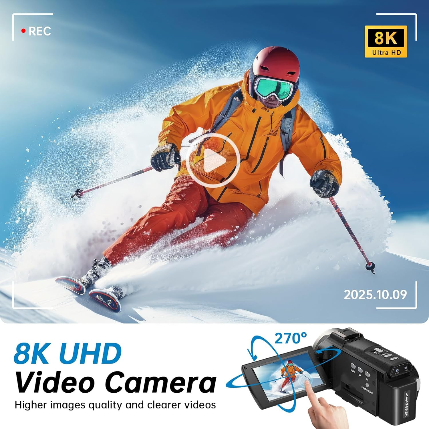 8K Video Camera Camcorder 2025 Latest 88MP Ultra HD Video Cameras Wifi Vlogging