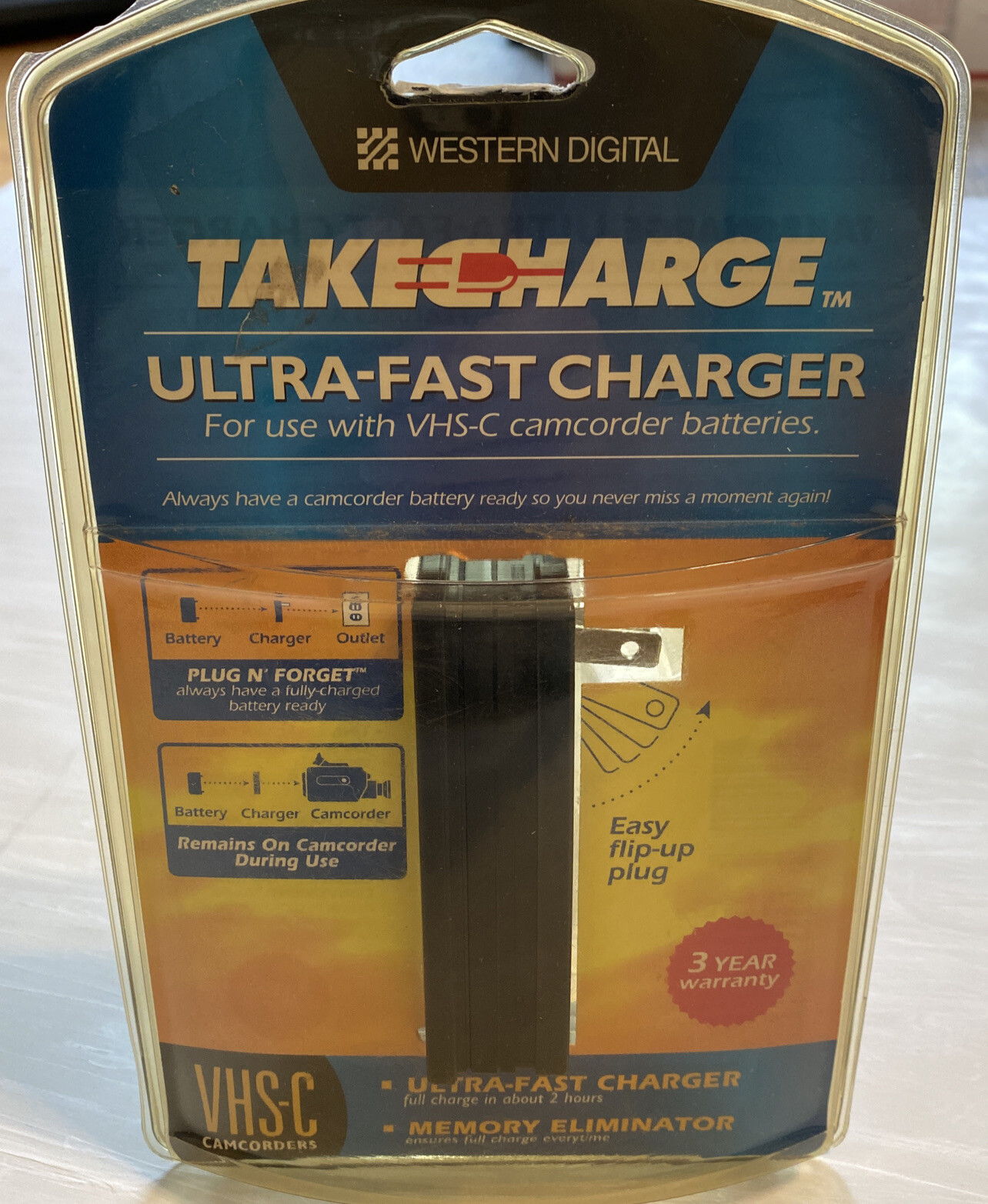 Western Digital TakeCharge VHS C Camcorder Ultra Fast Battery Charger Sealed