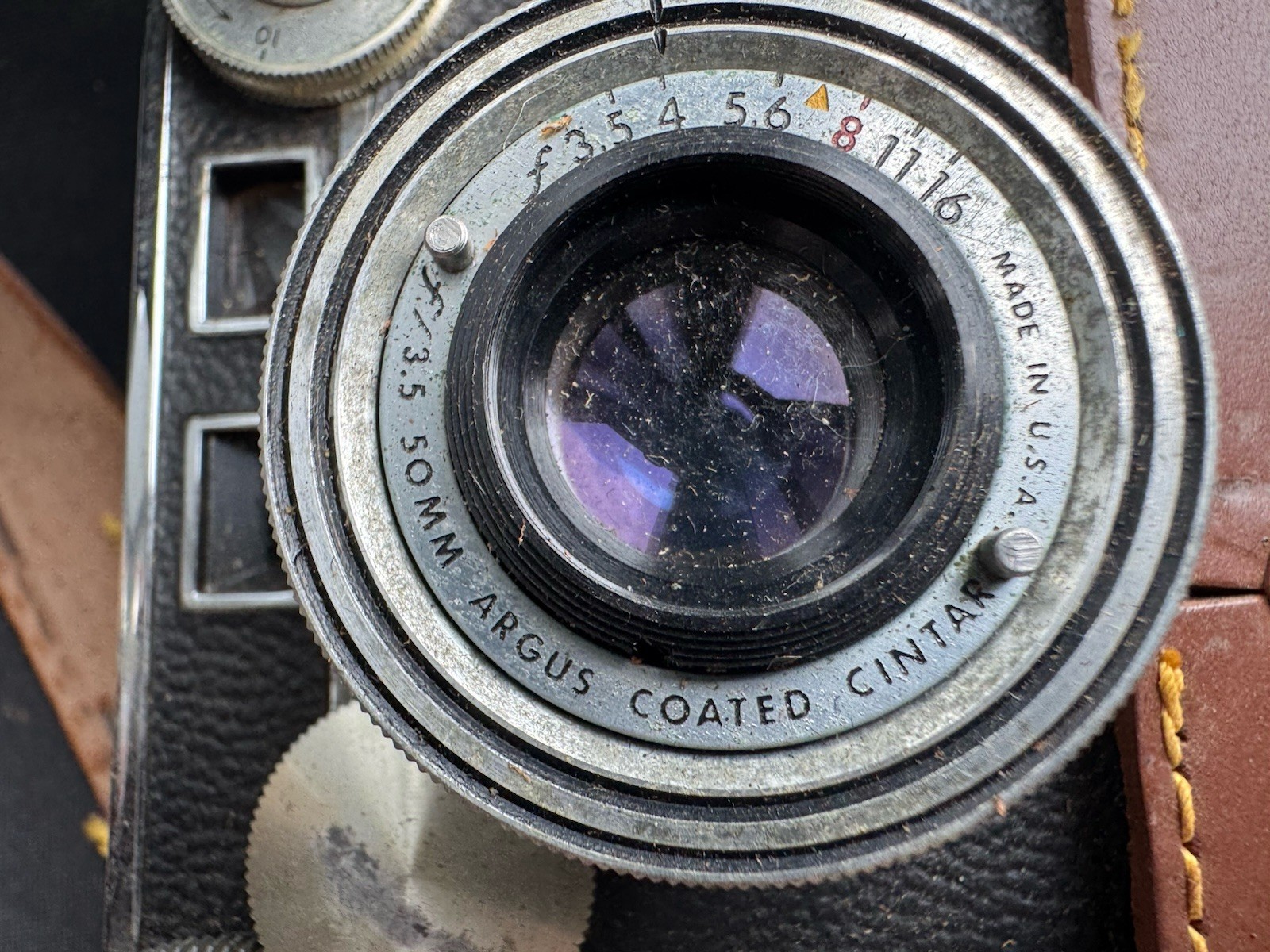 Vintage Argus C3 35mm Rangefinder Camera w/ Cintar Lens Flash & Case Not Tested