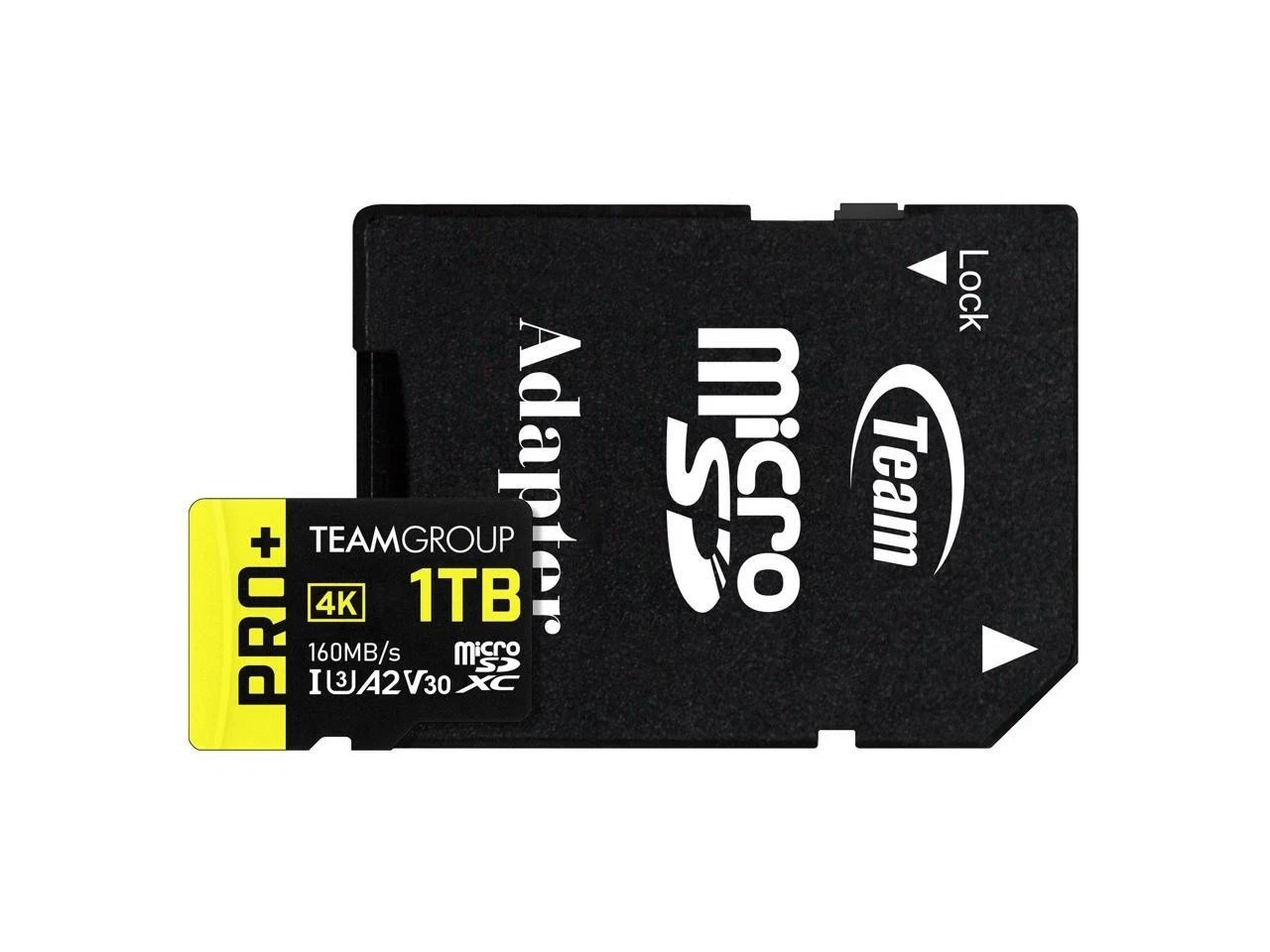 Team 1TB Pro+ 4K microSDXC UHS-I/U3 A2 V30 Class 10 Memory Card Adapter 160mb/s