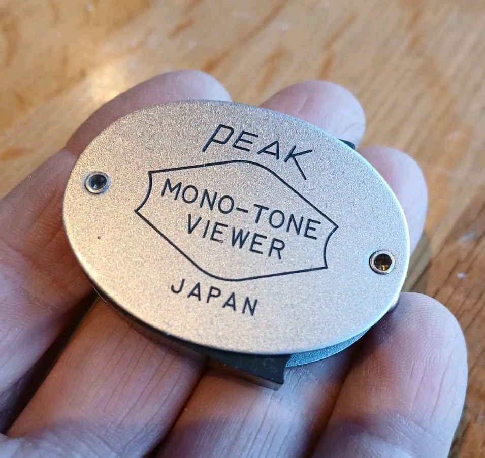1950s Stainless Cover Slide Out Peak Color-Tone Viewer Mono-tone Viewer Japan