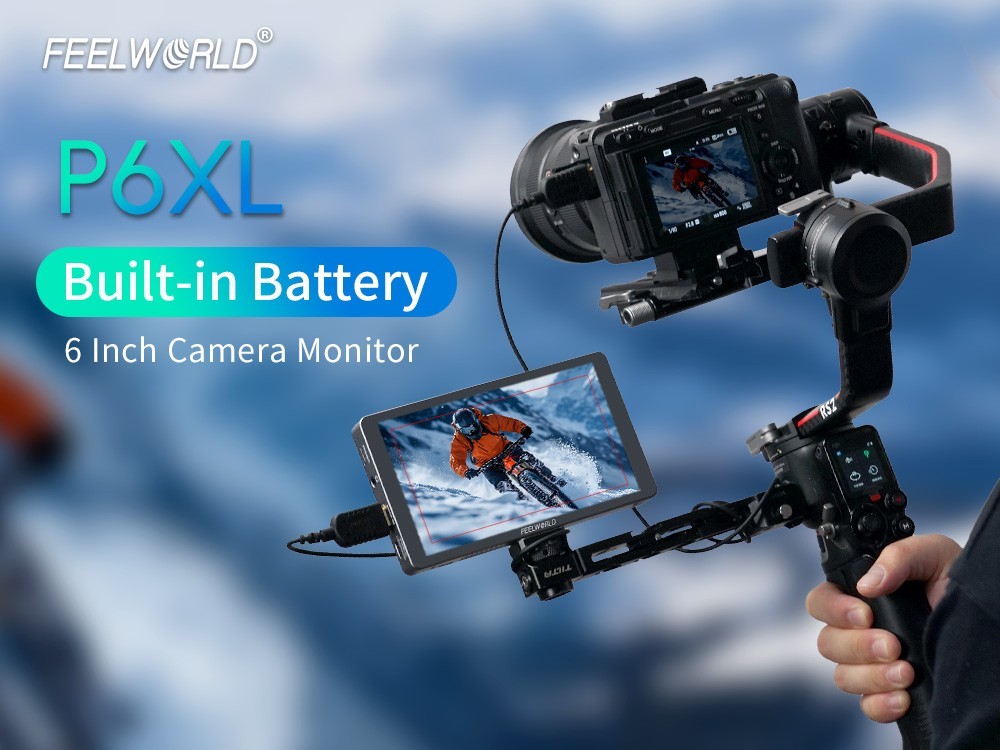 FEELWORLD P6XL 6 Inch Aluminium Built-in Battery DSLR Camera Field MonitorTouch