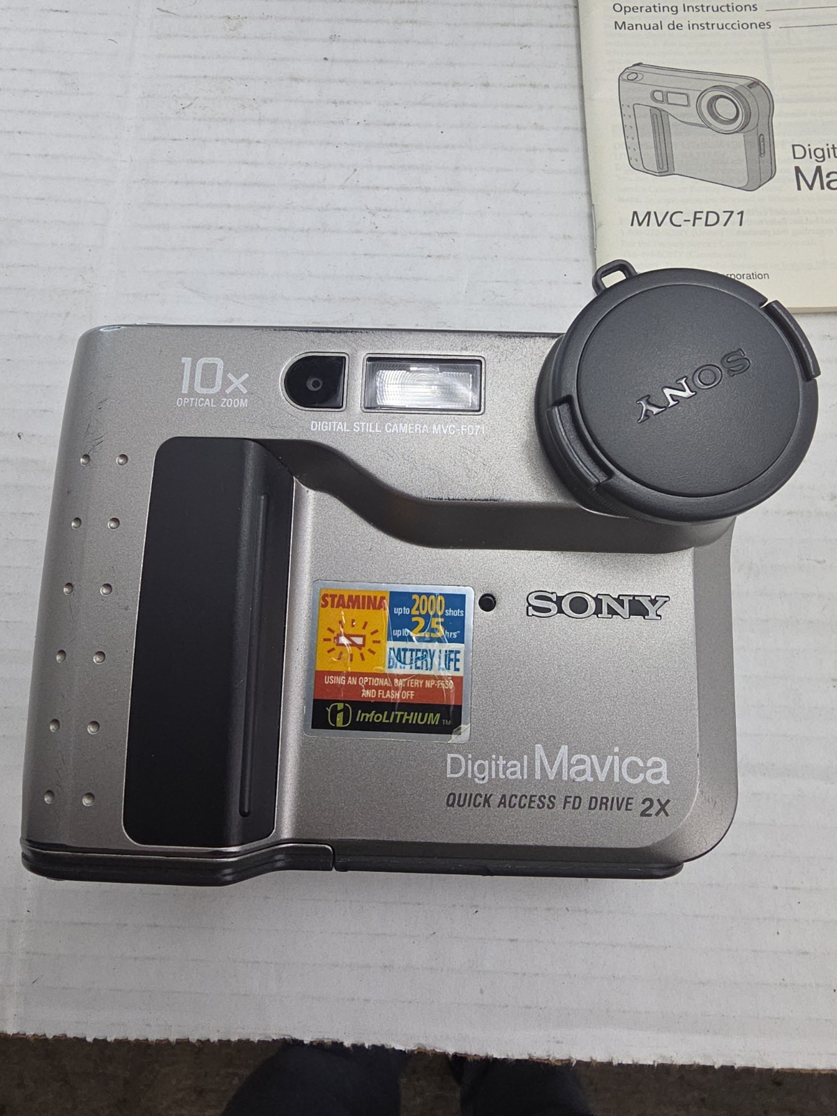 Sony Mavica MVC-FD71 10x Optical Zoom Digital Camera No Charger Untested