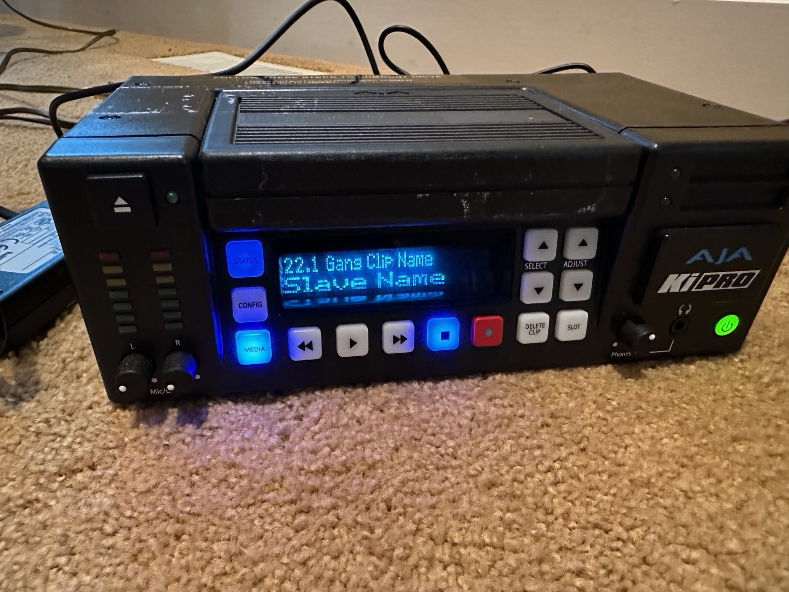 AJA Ki Pro Portable Recorder w/ KI-STOR250-RO 250GB Drive, Power Supply