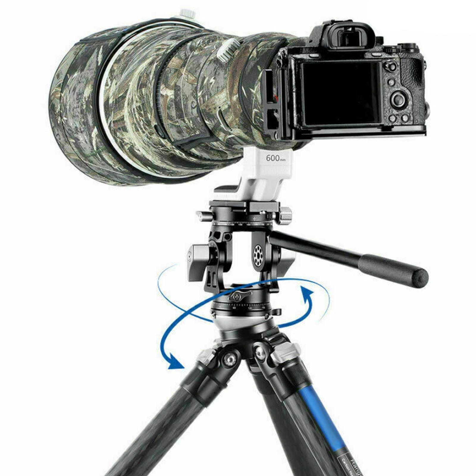 LEOFOTO VH-30R Two-Way Panoramic Tele Lens Head w Handle Arca/RRS Compatible