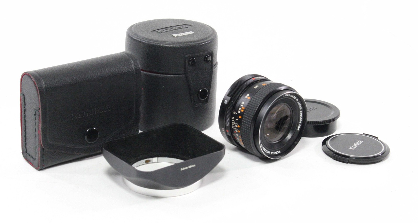 Konica 28mm f/3.5 Lens for Konica AR Mount with Hood and Case