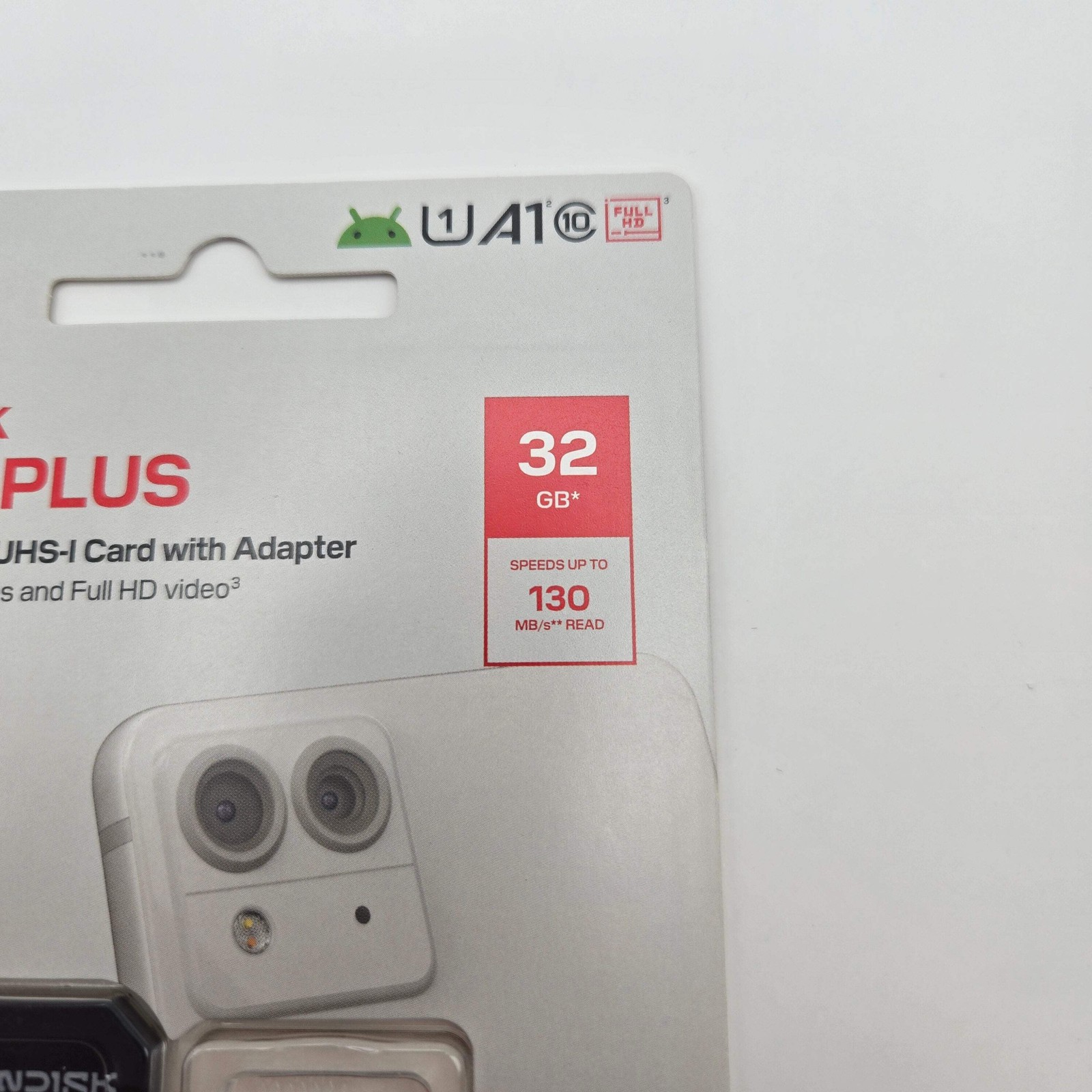 NEW SanDisk Ultra Plus 32GB 130 MB/s UHS-1 MicroSDHC Card with Adapter