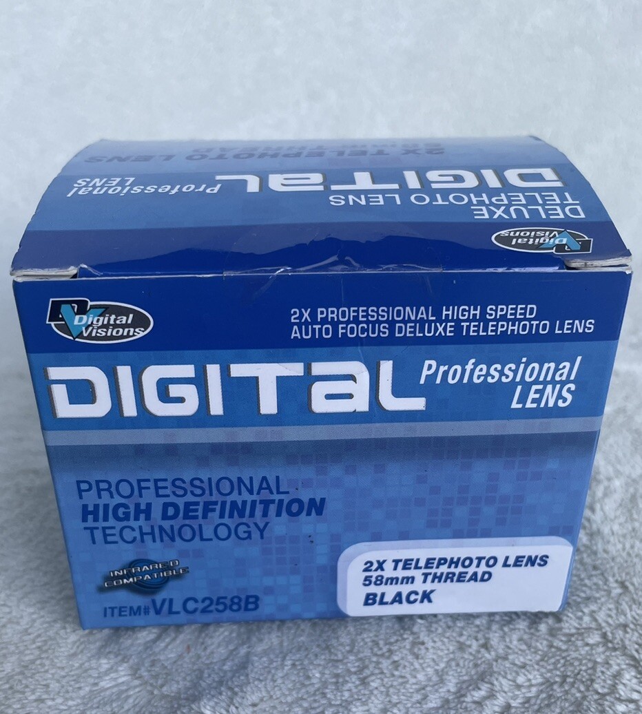 Digital Visions 2x High Speed Auto Focus Camera Lens VLC258B 58mm Thread HD