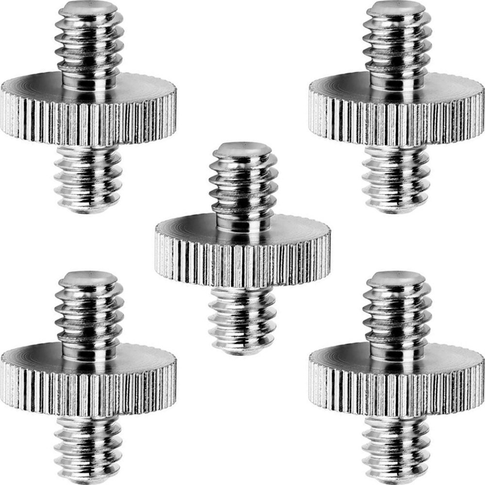 5 x Stainless Steel 1/4″ to 1/4″ Male Screw Adapter for Camera Tripod QR Plate
