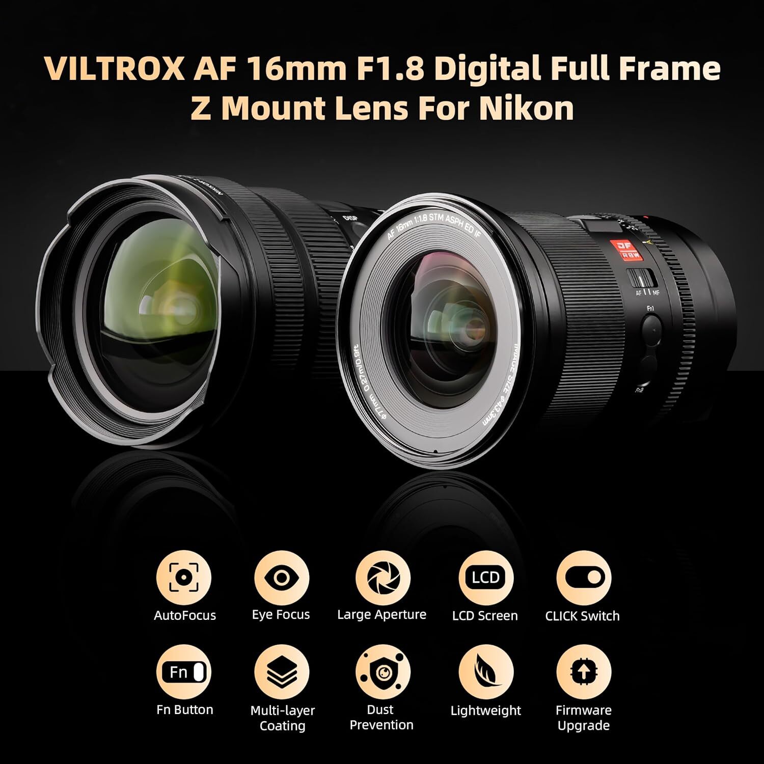 Viltrox AF 16mm F1.8 Pro Level AF Full Frame Lens For Nikon Z Mount Camera