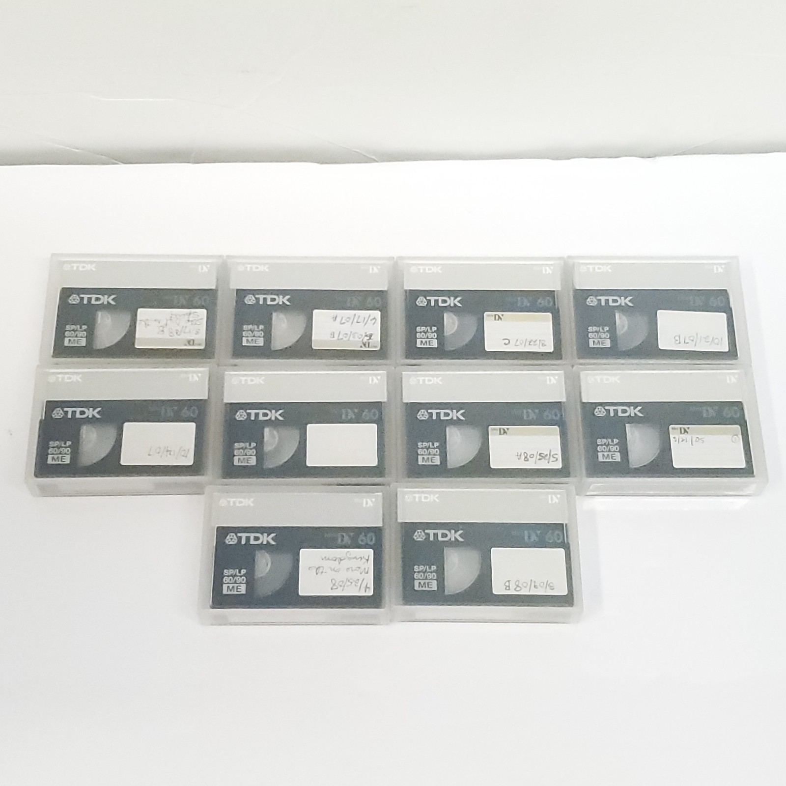 LOT of 10 TDK Mini DV Digital Video Cassette Tapes DVM60 SP/LP 60/90 ME