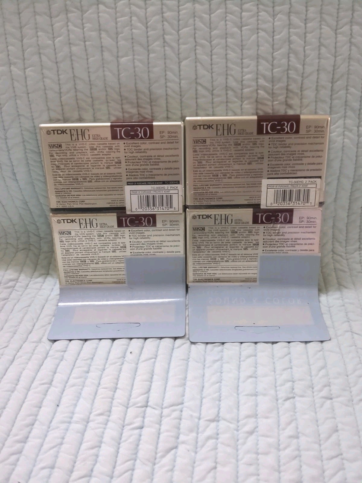 Lot of 4 TDK VHS-C E-HG TC-30 Camcorder Video Tape Super Avilyn Technology Plus