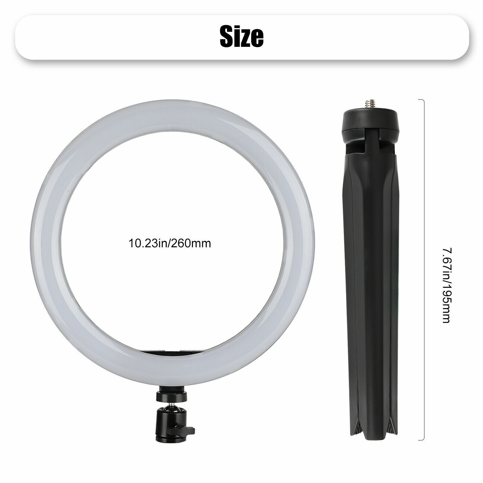 10″ RGB Beauty Fill Light LED Ring w/Tripod Stand Dimmable Kit for Phone Stream