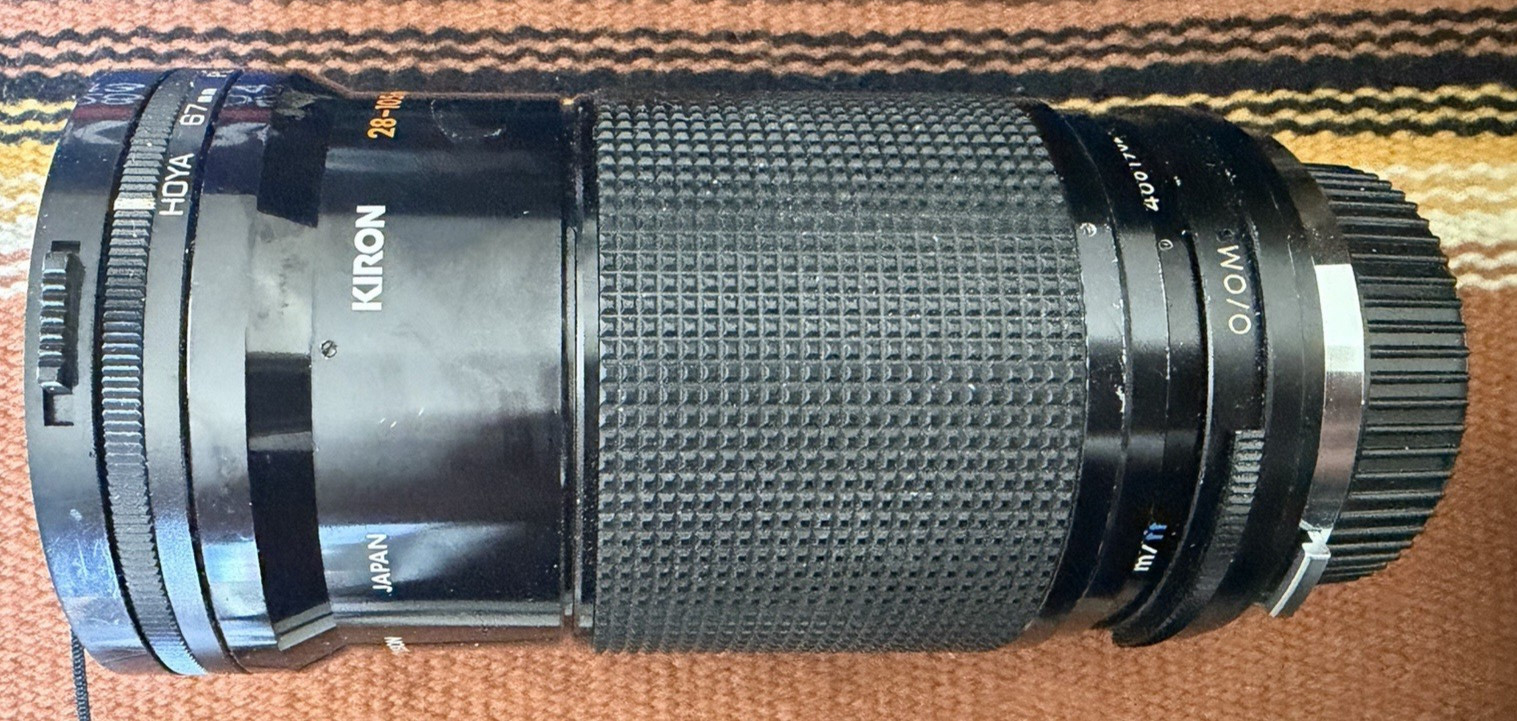 OLYMPUS OM-1 SLR 35mm Film Camera + 50mm f/1.8 lens + KIRON 28-105 mm Macro Zoom