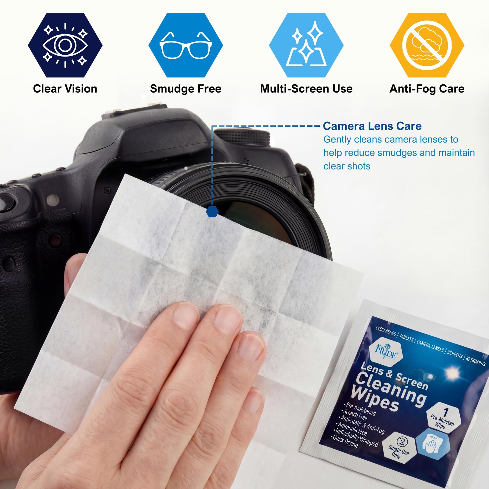 Lens and Screen Cleaning Wipes for Eyeglasses, Touch Screens, Cameras 100 Pack
