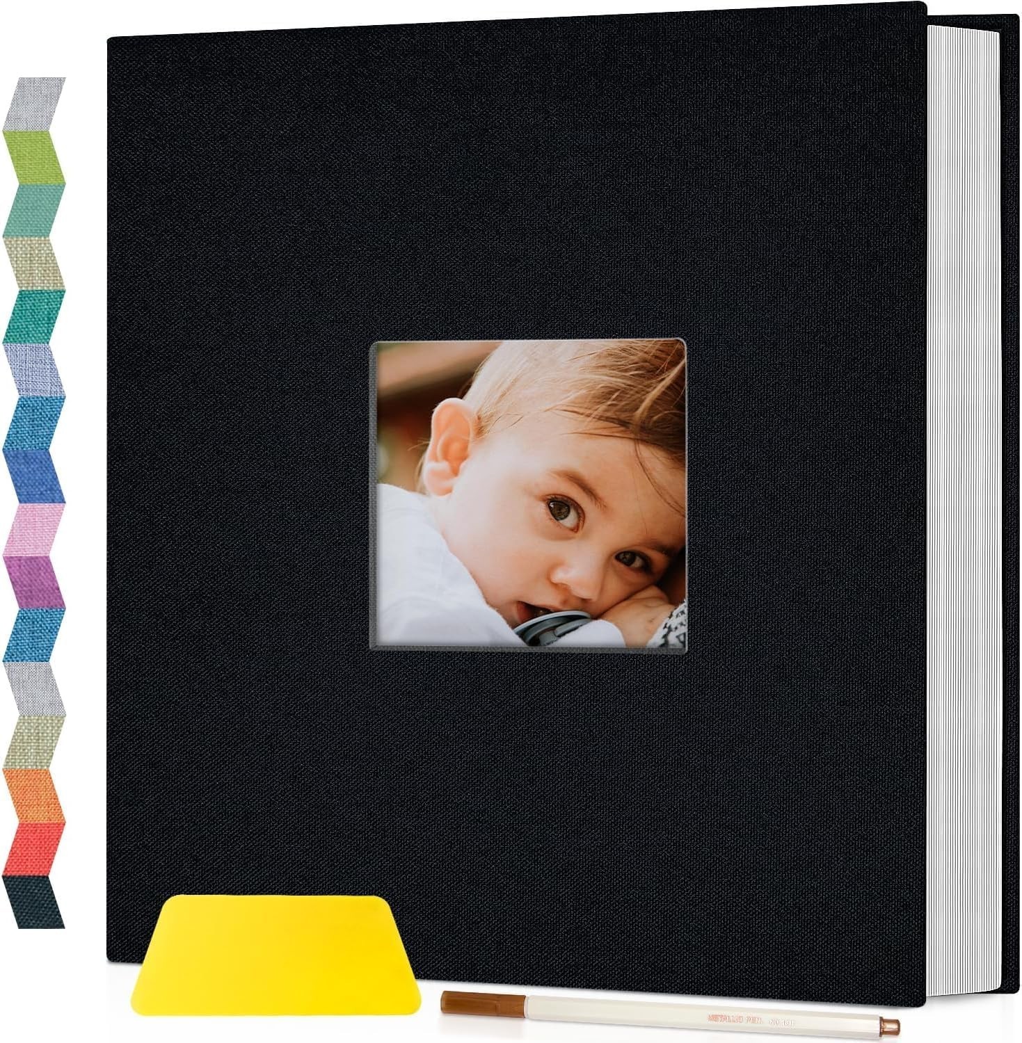 Photo Album Self Adhesive with Picture Display Window,40 Pages DIY Scrapbooki…