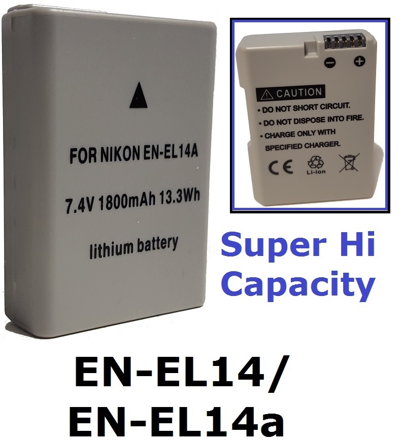 New Hi-Capacity EN-EL14a Lithium Ion Battery for Nikon EN-EL14 D5500 D5300