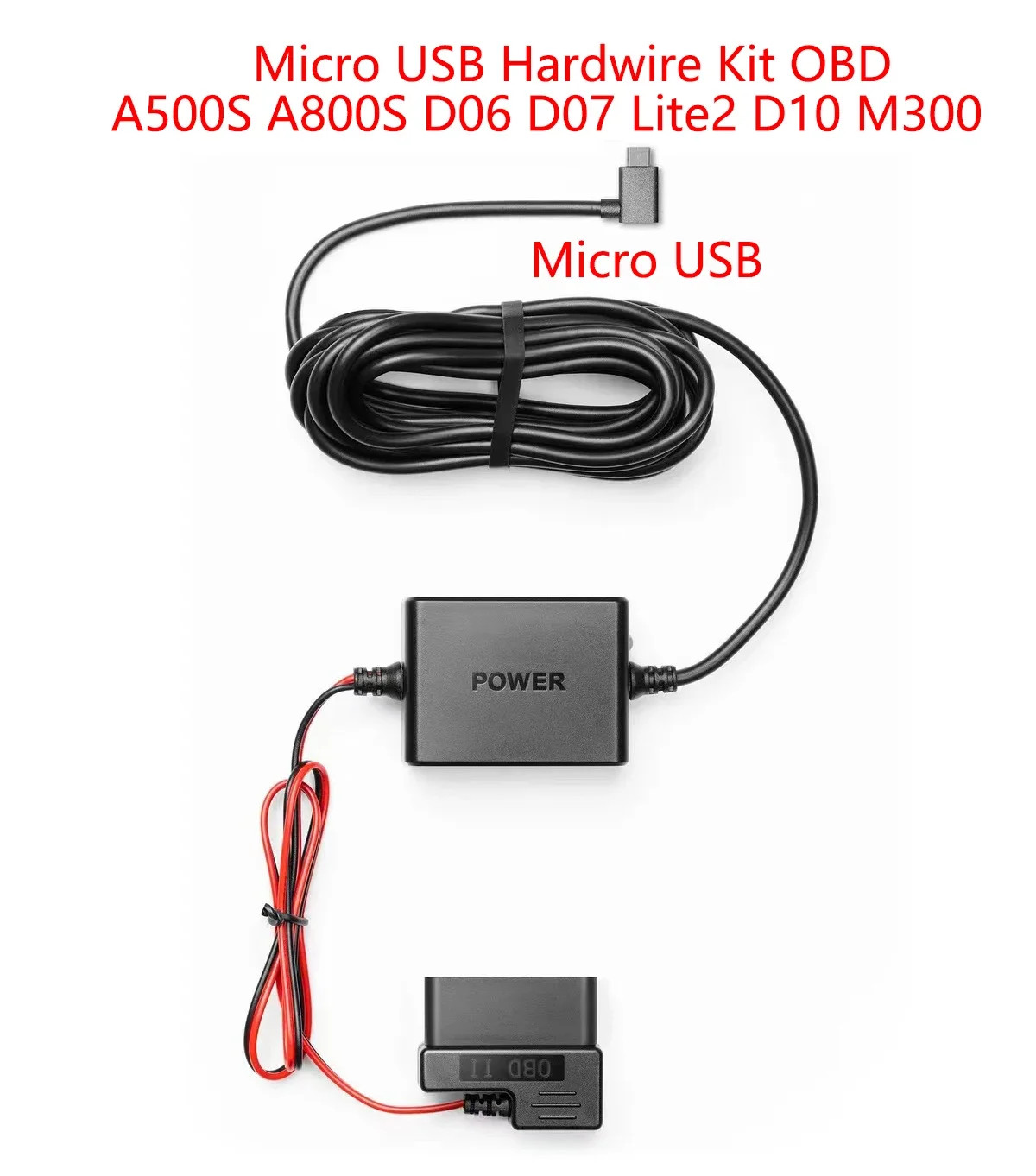 For 70Mai Obd- Hardwire Kit Parking Surveillance Cable 24 Hours for Type-C and M