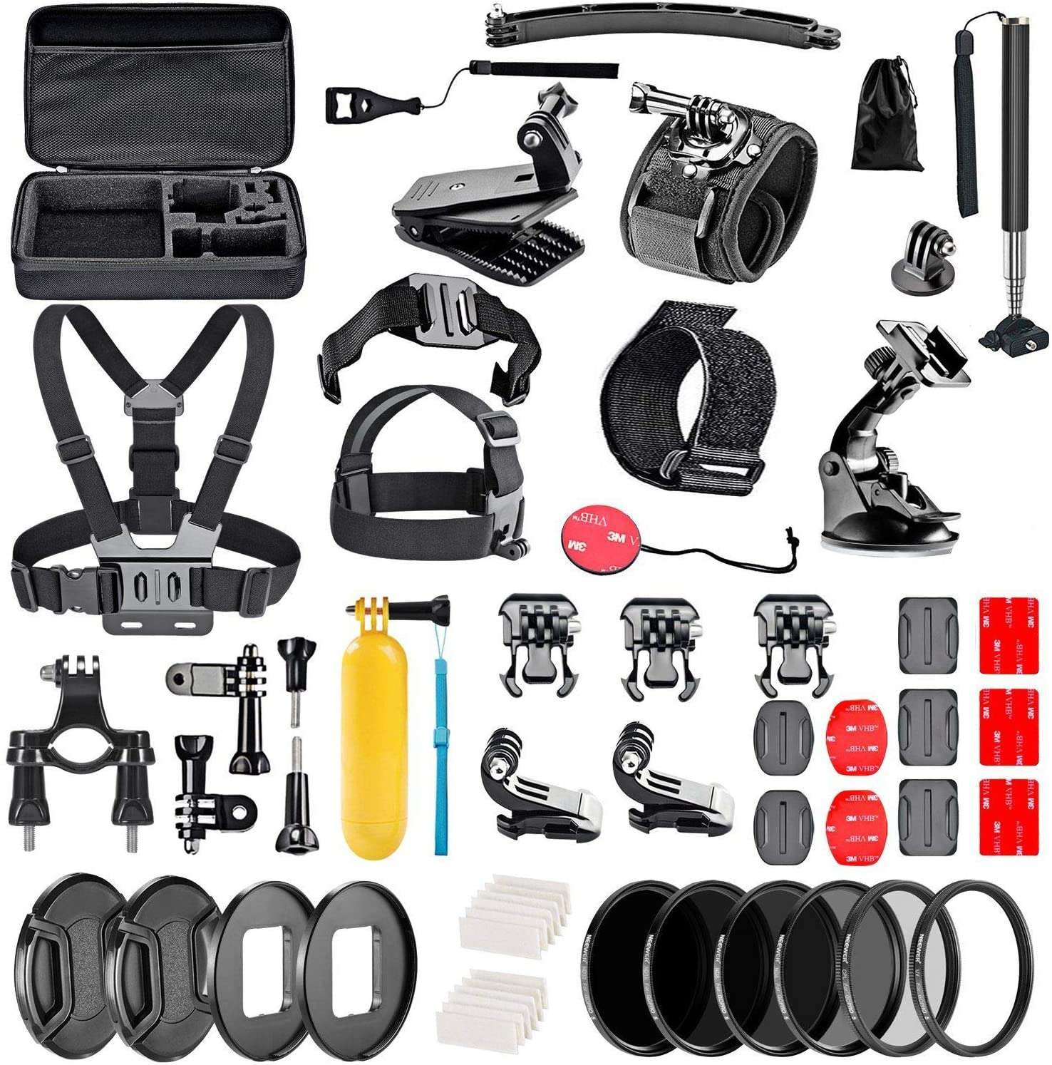 Navitech 60-in-1 Accessories Kit For WOLFANG 4K 60FPS GA400 Action Camera
