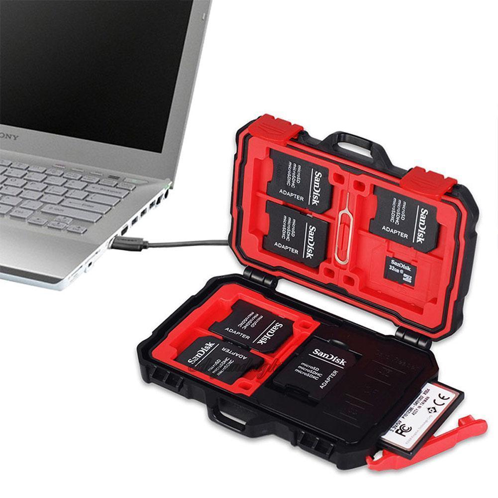 3.0 USB Waterproof Storage Memory Card Reader SD MicroSD CF Sim Storage Case Box