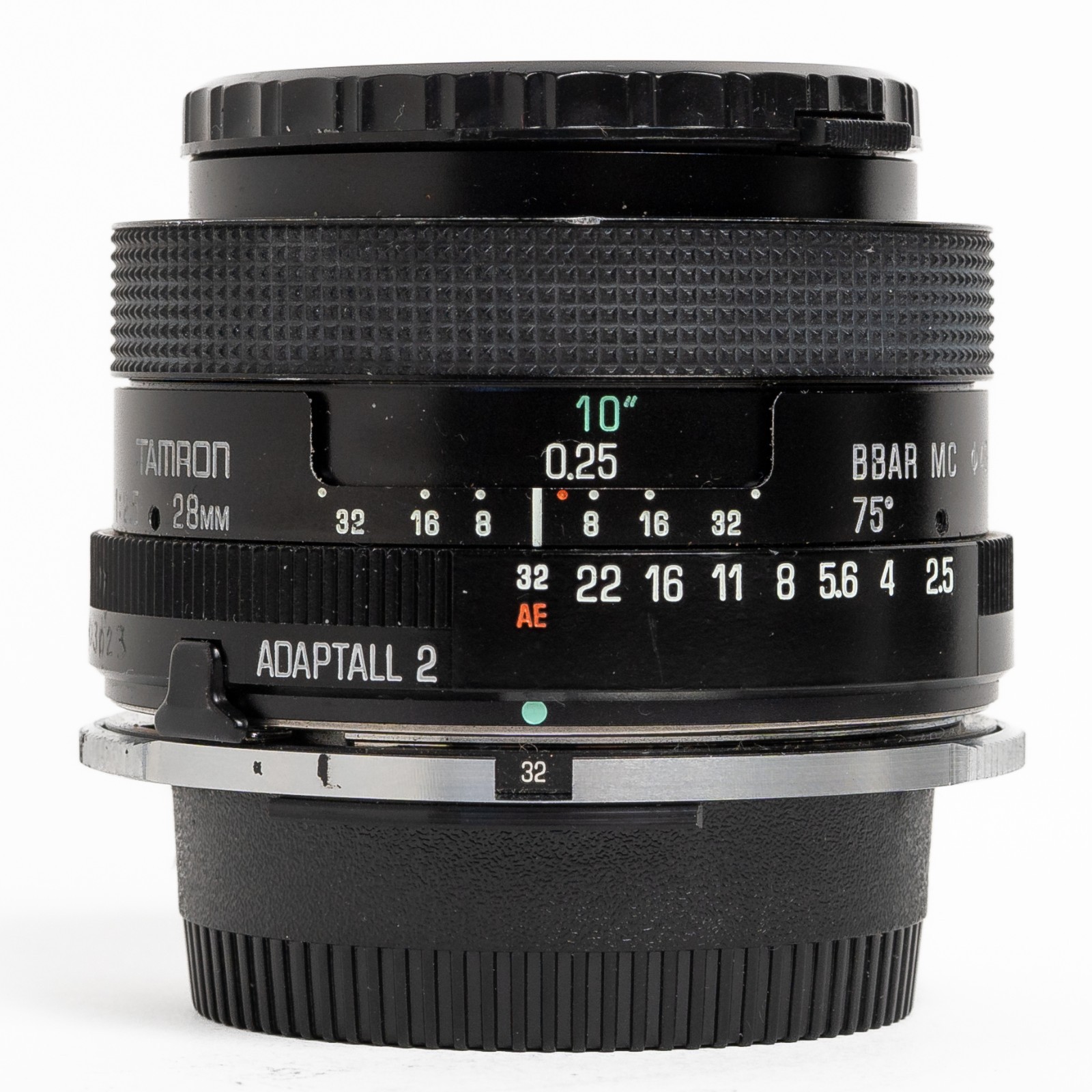 [GOOD] Tamron 28mm f/2.5 Adaptall-2, 02B w/ Nikon AI, Caps, Case & Filter