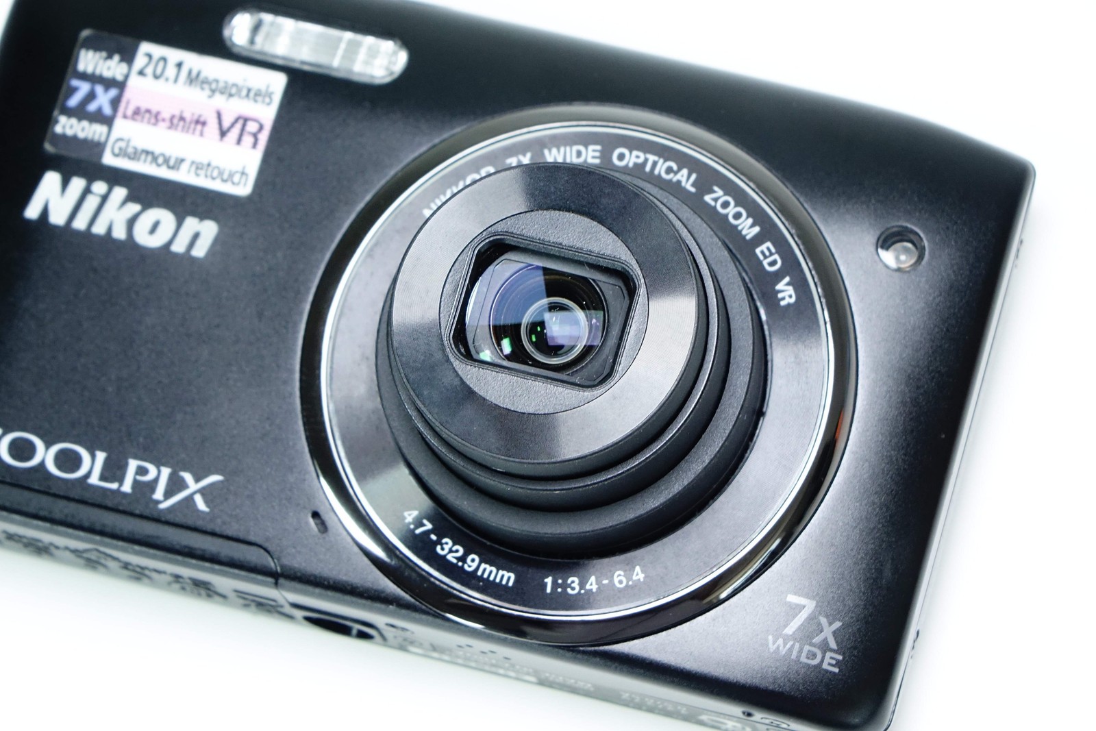 Nikon Coolpix S3500 Black Compact 20.1MP + Case, 1GB SD – 12 MONTH WARRANTY
