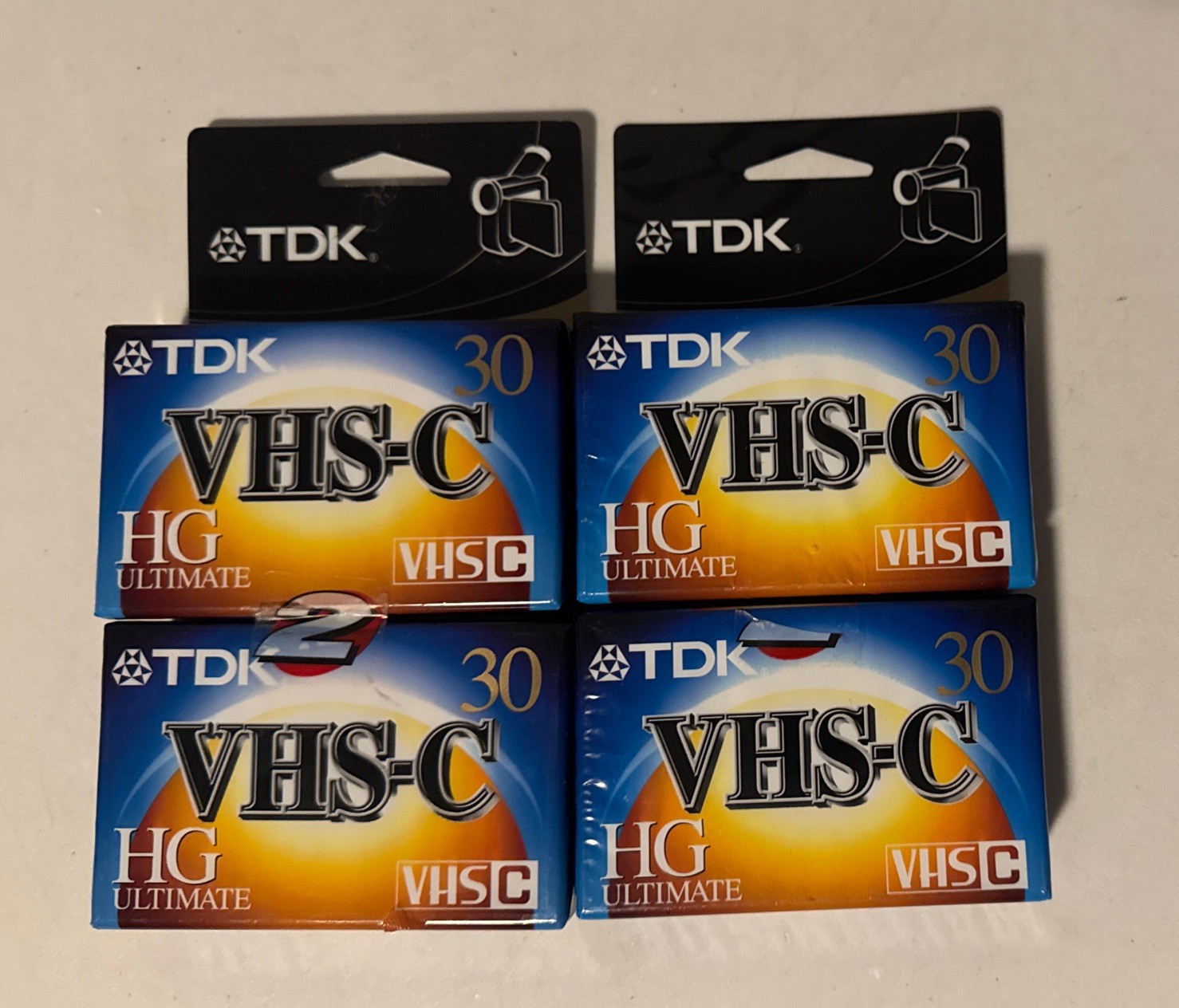 TDK – VHS-C HG Ultimate 30 Camcorder Videotape 2 Packages of 2 – New