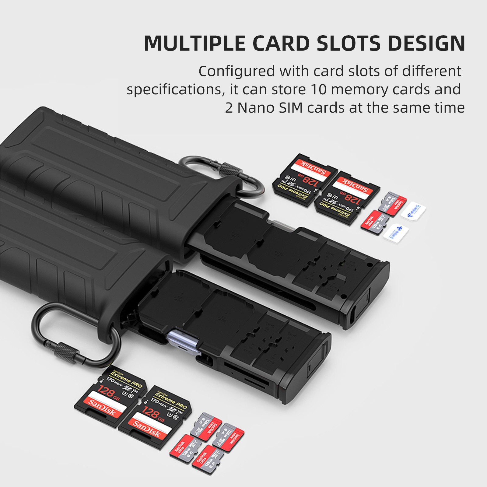 PGYTECH 2-in-1 High Speed Memory Card Reader Card Case for SD / TF Memory Cards