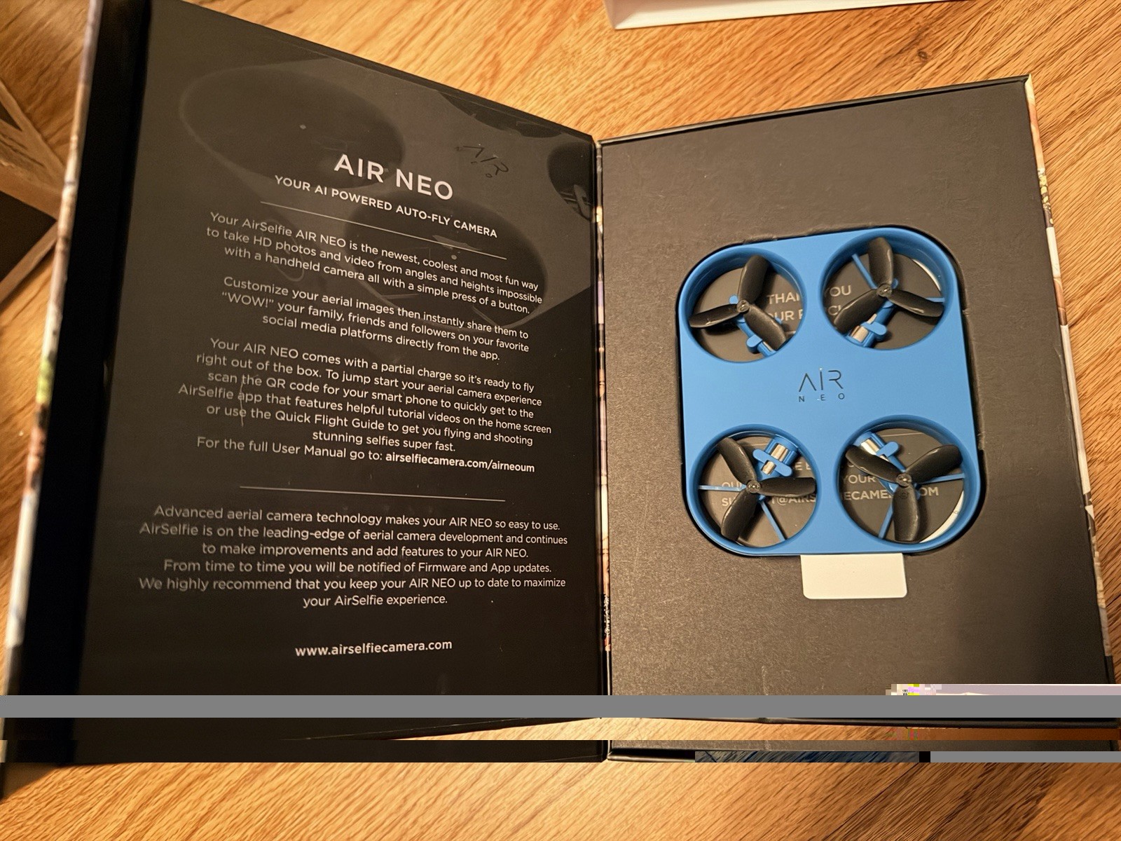 AirSelfie Air Neo Blue Pocket Drone 12mp with 5000mAh Powerbank