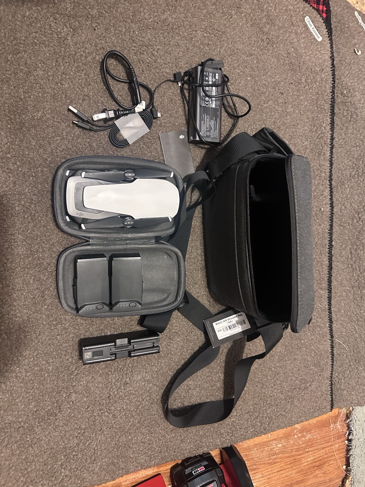 DJI Drone Mavic Air Fly w/3batteries, remote, Chargers, Carry Case Tested.