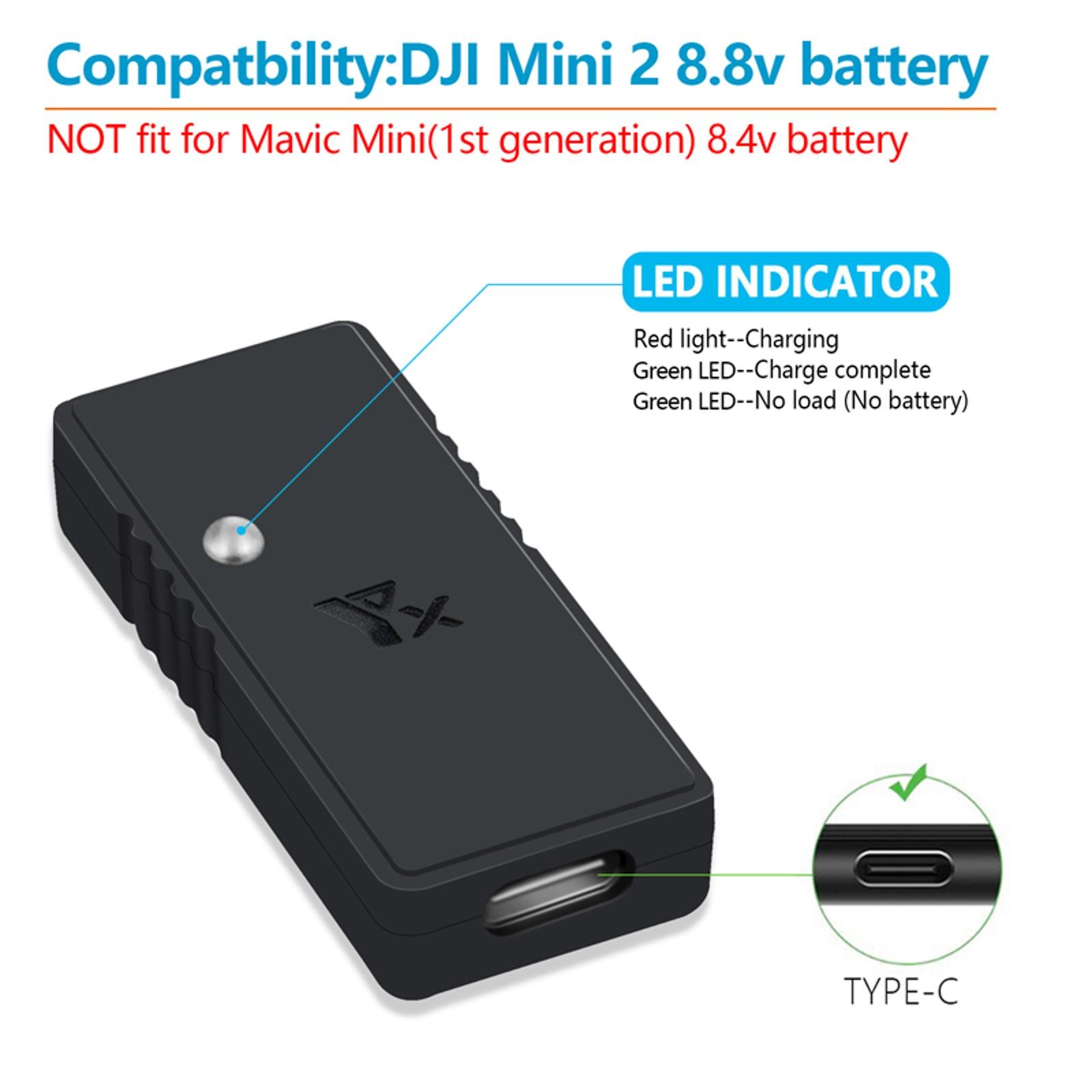 Digital USB QC3.0 Fast Charger with TYPE-C Charging Cable For DJI Mavic Mini 2 F