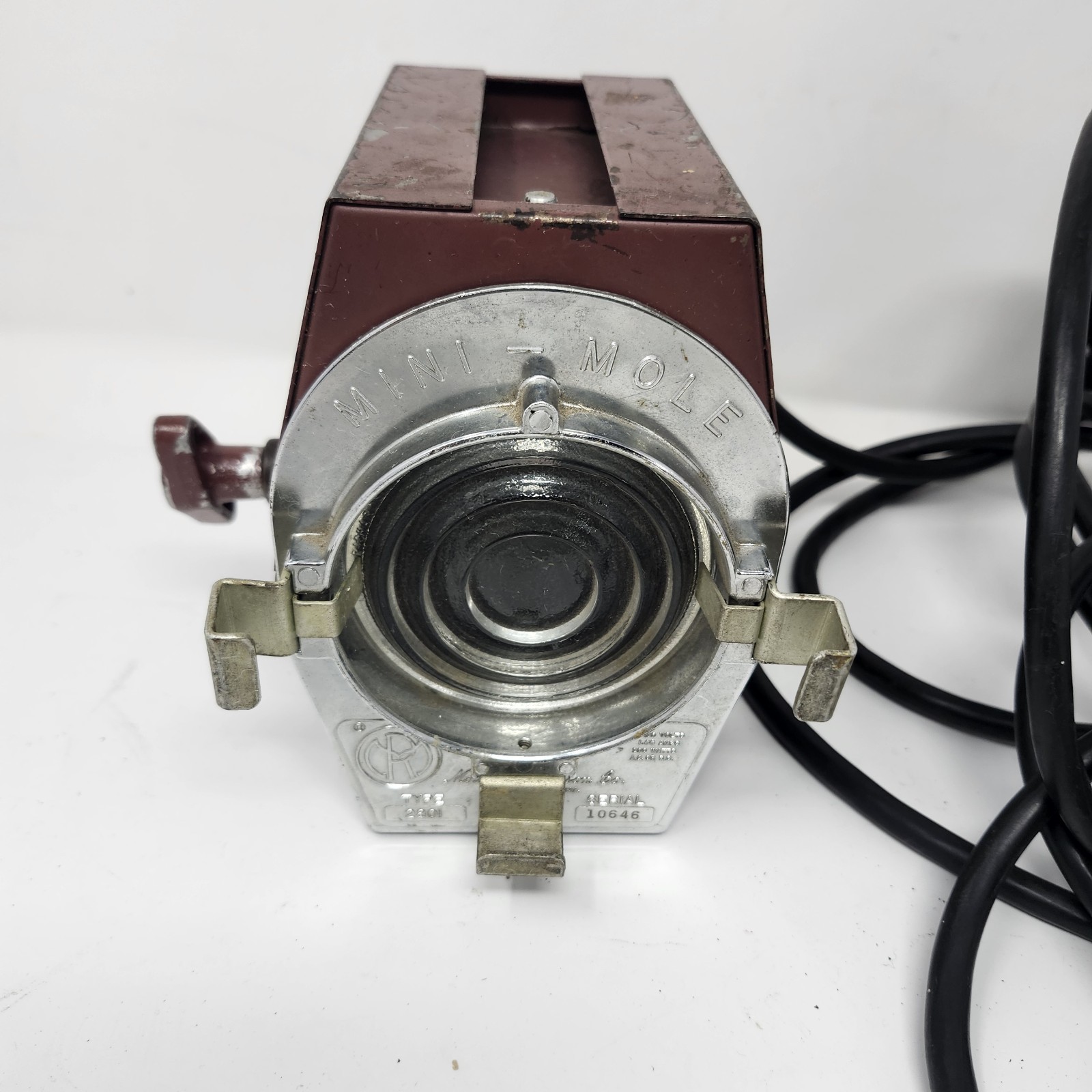 Mini Mole Richardson 2801 Studio Light Stage Lighting Broken Cord & No Bulb