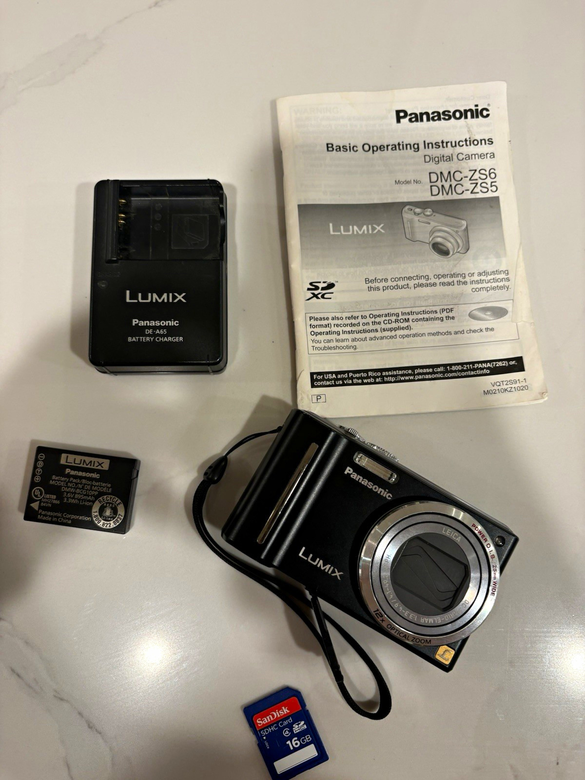 Panasonic LUMIX DMC-ZS6 Compact Camera 14.1MP 12x Zoom Black Stereo Mic
