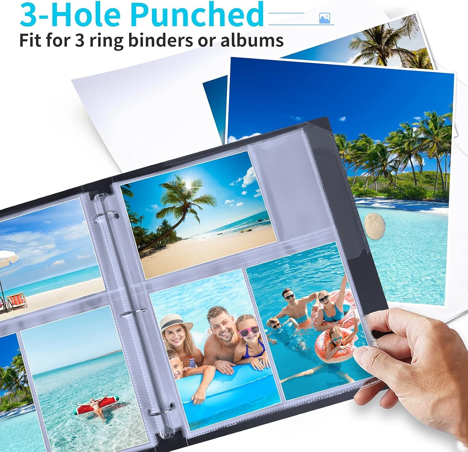 30 Pack Photo Sleeves for 3 Ring Binder – (4X6, for 180 Photos), Archival Page P