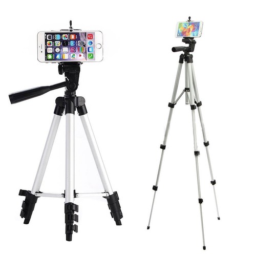 Camera Tripod Stand Cell Phone Holder Mount for iPhone Samsung Bluetooth Remote